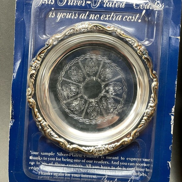 Reader's Digest Silver Plated Coasters Lot of 2 - Picture 2 of 3